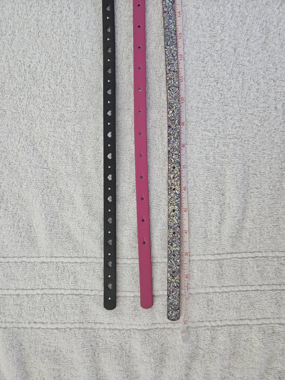 Cat & Jack Girls XL 3 Pack Hearts Glitter Skinny Adjustable Fashion Belts NWT